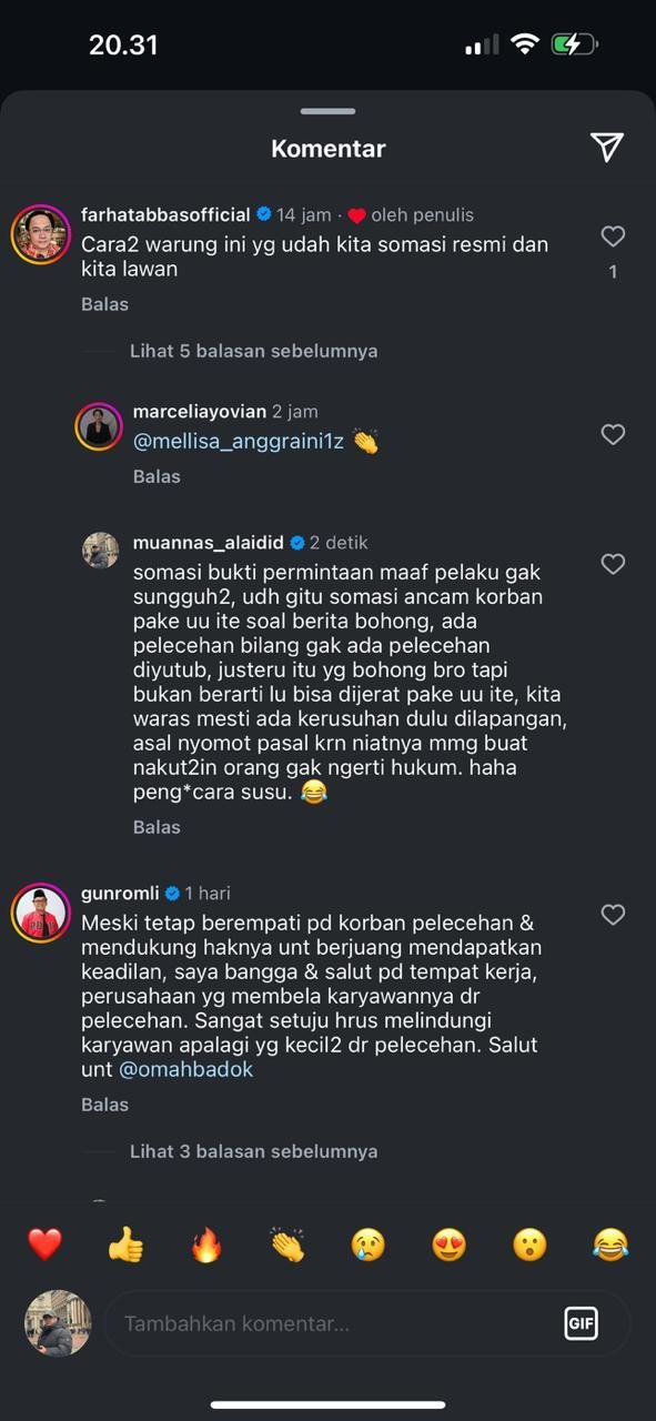 ScreenShoot Muannas Sebut Farhat Abbas Pengacara Susu