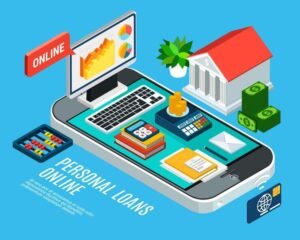 Akuntansi di Era Digital: Lebih dari Sekedar Menghitung Angka 3 loans isometric composition with mobile banking related documents smartphone screen 1284 28137